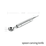 Portable Double-end Ice Cream Scoop Fruit Digging Spoons 1Pc Fruit Carving Knife Kitchen Supplies Carving Tools Stainless Steel