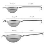 Seacreating Kitchen Supply - Set of 3 Premium Quality Fine Mesh Stainless Steel Strainers - 16cm 12cm 8cm Sizes Sift Strain Tea
