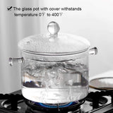 Transparent Glass Soup Pot Household Kitchen Vegetable Salad Bowl Thickened Flame Explosion-Proof Cooking Saucepan Cookware