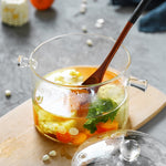 Transparent Glass Soup Pot Household Kitchen Vegetable Salad Bowl Thickened Flame Explosion-Proof Cooking Saucepan Cookware