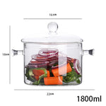 Transparent Glass Soup Pot Household Kitchen Vegetable Salad Bowl Thickened Flame Explosion-Proof Cooking Saucepan Cookware