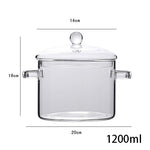 Transparent Glass Soup Pot Household Kitchen Vegetable Salad Bowl Thickened Flame Explosion-Proof Cooking Saucepan Cookware