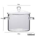 Transparent Glass Soup Pot Household Kitchen Vegetable Salad Bowl Thickened Flame Explosion-Proof Cooking Saucepan Cookware