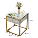 40cm Coffee Tables Light Luxury Table Sofa Corner Table Bedside Bedroom Marble Pattern Small Furniture Nightstands Side Tables