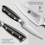 XINZUO 3.5'' Japanese Style Utility Knife Ergonomic Ebony Handle  German 1.4116 Stainless Steel Peeling Fruit Kitchen Chef Knife