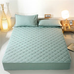 Cotton Thicken Quilted Mattress Cover King Quilted Bed Sheet Anti-Bacteria Mattress Topper Air-Permeable Customizable