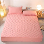 Cotton Thicken Quilted Mattress Cover King Quilted Bed Sheet Anti-Bacteria Mattress Topper Air-Permeable Customizable