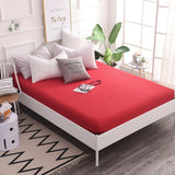 Cotton Fitted Sheet Quality Solid Color Bed Sheet Four Corners With Elastic Band Mattress Cover Twin Full Queen King Size