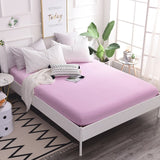 Cotton Fitted Sheet Quality Solid Color Bed Sheet Four Corners With Elastic Band Mattress Cover Twin Full Queen King Size