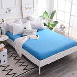 Cotton Fitted Sheet Quality Solid Color Bed Sheet Four Corners With Elastic Band Mattress Cover Twin Full Queen King Size