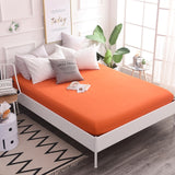 Cotton Fitted Sheet Quality Solid Color Bed Sheet Four Corners With Elastic Band Mattress Cover Twin Full Queen King Size