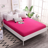 Cotton Fitted Sheet Quality Solid Color Bed Sheet Four Corners With Elastic Band Mattress Cover Twin Full Queen King Size