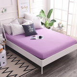 Cotton Fitted Sheet Quality Solid Color Bed Sheet Four Corners With Elastic Band Mattress Cover Twin Full Queen King Size