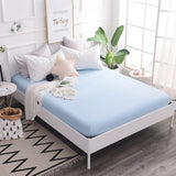 Cotton Fitted Sheet Quality Solid Color Bed Sheet Four Corners With Elastic Band Mattress Cover Twin Full Queen King Size