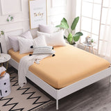 Cotton Fitted Sheet Quality Solid Color Bed Sheet Four Corners With Elastic Band Mattress Cover Twin Full Queen King Size