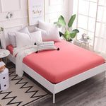 Cotton Fitted Sheet Quality Solid Color Bed Sheet Four Corners With Elastic Band Mattress Cover Twin Full Queen King Size