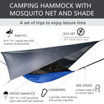 Lightweight Portable Camping Hammock and Tent Awning Rain Fly Tarp Waterproof Mosquito Net Hammock Canopy 210T Nylon Hammocks