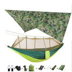 Lightweight Portable Camping Hammock and Tent Awning Rain Fly Tarp Waterproof Mosquito Net Hammock Canopy 210T Nylon Hammocks