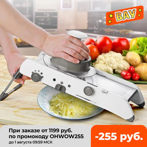 Mandoline Kitchen Accessories Slicer Manual Vegetable Cutter With Adjustable 304 Stainless Steel Blades Potato Carrot Grater