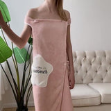 Wearable Microfiber Bathrobe Woman Shower Female Soft Bath Towel for Adults for Home Textiles Bath and Sauna Towels Bathroom