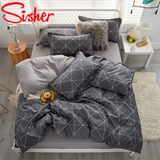 Sisher Simple Bedding Set White Leaf Pillowcase Duvet Cover Bed Linen Sheet Single Double Queen King Nordic Quilt Covers 220x240