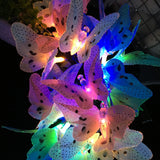 10/20/30 Led Solar Powered Butterfly Fiber Optic Fairy String Light Waterproof Christmas Outdoor Garden Holiday Decoration Light