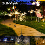 Garden Decoration Outdoor 200 LED Solar Light Outdoors Fireworks Shape  Lights dandelion lawn lamps luces solares para exterior