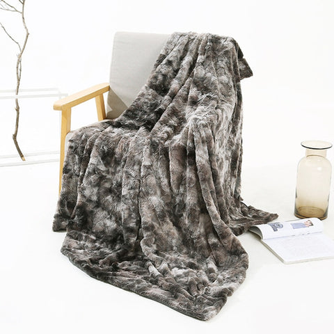 Grey Tie-dye Blanket For Beds Winter Super Comfortable Nap Office Blanket Warm And Comfortable Room Textile Products